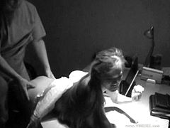A fuckin' slutty bitch gets fucked hard on the desk and this footage from the security camera will get you off just fine.