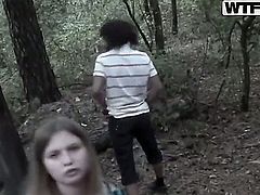 Amateur scene in the forest with naughty teens - Angelina and her boyfriend