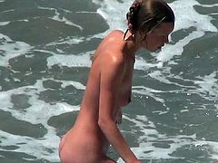 Enjoy beach view of nude girls filmed in secret by dirty voyeur