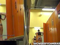Spy camera in a fitness club locker room