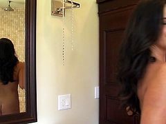 Dark haired wanton babe with long legs and nice tits saw her hubby off and set to fingerfuck her throbbing vagina. Enjoy this hot whore in Twistys porn video!