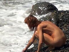 For this horny voyeur seeing nude girls at the beach is quite stimulating
