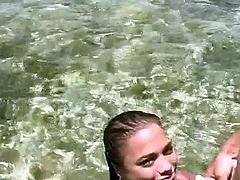 Nude Beach - Cute Teen - love her cum face smile