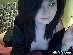 Bonny black haired wench dressed in some sexy black stockings and was going to play with her hot blooded pussy in front camera. Look at that torrid webcam bitch in All Of Gfs sex clip!