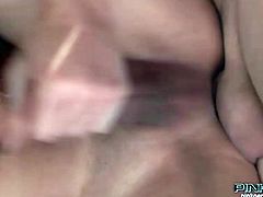 Horny dark haired slut with nice ass and sexy boobs gets her butthole fucked shaking her cock. Have a look at this chick in Pinko Shemale sex video.