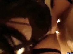 Black haired filthy chick with nice body and in sexy black fishnets presents hot deep throat to her guy. Afterwards gets her moist vagina licked and fucked in mish position. Take a look at that steamy sex in All Of Gfs sex clip!