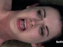 Check out horny teenage slut Sybil getting tortured in the dungeon by her master. She is all tied up and helpless and makes her scream loud as never before.