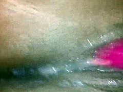 Rubbing pussy frenetically and squirting