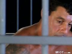 Kinky bitch with tempting body is fucking handsome dude in a jail. He penetrates her snatch in a missionary position before having hardcore anal sex.