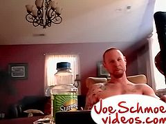 Chris and Brian are hanging out and jerking off when Brian gets a helping hand from Chris. He knows how to stroke his cock and wants to make him cum in his hand.