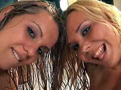 Jane Darling and her GF are trying hard to satisfy each other. They make out and lick each other's snatches on the poolside, then play with a dildo.