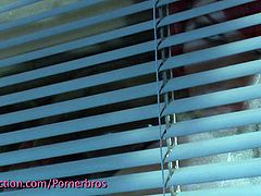 Gorgeous babe is wearing a very hot latex outfit, she ties her man, grabs his balls and squeeze them. Before you know it they're fucking each others' asshole!