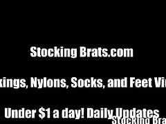 Stocking Brats brings you a hell of a free porn video where you can see how some naughty college brats lick their feet and play while assuming some very exciting poses.