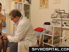 Aged gyno doctor sets up a hidden camera in his gynecology exam room, hot female patients are examined on gyno-chair.
Everything is secretly videotaped with a doctor's spy cam! Download hidden cam footages exclusively only at SpyHospital.com