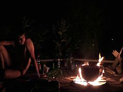 massage around the campfire on a summer night