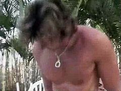 Brazilians bareback flip-flop by the pool