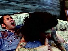 Screaming makes Joanna Angel to release the pressure by having a huge dick fucking her in wild manners
