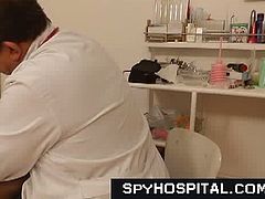 Aged gyno doctor sets up a hidden camera in his gynecology exam room, hot female patients are examined on gyno-chair. Everything is secretly videotaped with a doctor's spy cam! Download hidden cam footages exclusively only at SpyHospital.com