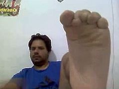 Straight guys feet on webcam #12