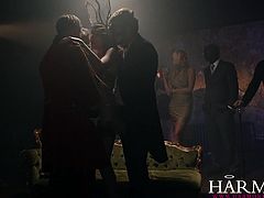 Huge mysterious masquerade party got number of people watching Samantha Bentley as she got fucked on all her holes. Watch this hot chick gagged and got her pussy and butt widened on these awesome gangbang action