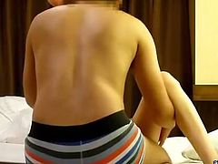 Petite Asian faity in summer dress flashes her ass in blue undies. Kinky boyfriend kisses her and rubs her delicious snatch through her underwear.