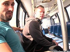 Dude rides a hard cock on the fuckin' bus