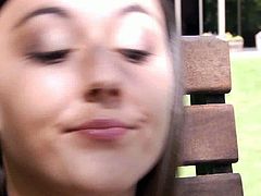 Oldje brings you a hell of a free porn video where you can see how a hot brunette gets banged hard in the park by an older dude while assuming some very interesting poses.