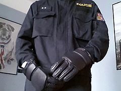 Police uniform and gloves