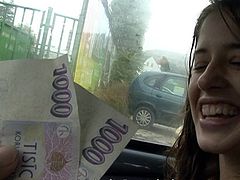 Czech campus doll out of doors fucking for Cash