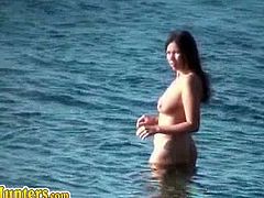These sexy women are not ashamed to show their nude bodies at the beach. They are confident with their sexuality and freely enjoy the sunlight and the sea water.