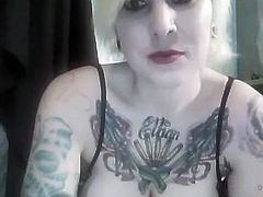 Be sure that her massive impressive boobs and sexy tattoos will turn you one. Enjoy watching provocative busty webcam girl for free.