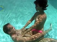 Check out this great hardcore scene where the sexy Latina Miss Raquel is fucked underwater by a very horny fella.