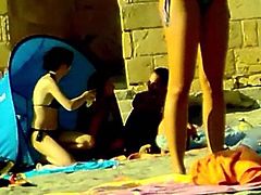 young german teen topless on mallorca beach