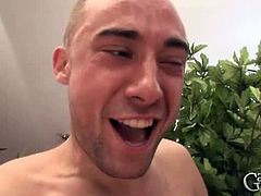 Blonde fat granny enjoying herself on huge dicks in her living room. She willingly suck big dicks and reveal her chubby shaved pussy for one guy to screw into.