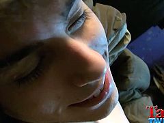 Tasty Twink brings you a hell of a free porn video where you can see how this sexy twink sucks cock pov style and masturbates while assuming some very hot poses.