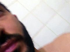 sexy guy cum on shower