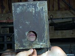 If you a bdsm fan, here's the whole pack: a helpless restrained bitch has been closed in the basement by a merciless executor. The most kinkiest thing to be found is a bondage device. The slutty prisoner cannot escape nor move as her hands or feet are in shackles. She cannot even see. Click to get amazed!