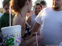 Exotic ladies displays their big natural tits in different party shoot compilations while they take their drinks passionately