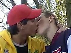 Hot teens enjoying each others cock outside and inside