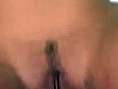 Sheila Melon has got some real melons, and they're a delight to watch bounce around as she's getting fucked from behind while sucking a cock, then as the guys are pounding her senseless in a double penetration before giving her two mouthfuls of cum to swallow.