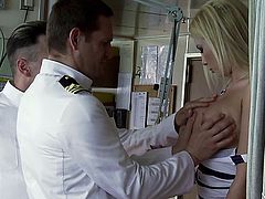 Donna Bell in double penetration with captains.