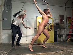 Here at Bound Gods we are not only punishing sexy gay males that need it, we make sure we destroy their self esteem too and of course, fuck them as hard as possible. Take Leo for example, he's a pretty gay guy that wanted a rough fuck so we tied him up, hanged him and then Wilde mouth fucked Leo nice and deep.