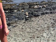 If you appreciate the homemade sex tapes, click to watch a horny couple spending exciting moments on the sea shore. The brunette bitch has nice natural tits and a great ass which she likes to expose in front of the camera. See her sucking dick and getting banged from behind! Enjoy the view.