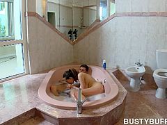 Busty teen loves bathroom sex