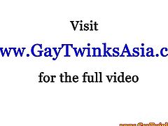 Gay asian twinks masturbate till they cum after some outdoor ass sex