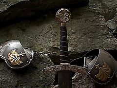 Marsha Lord finds a knight in shining armor laying out in the middle of a battle field so, she approaches him with her sword drawn, until she finds out he's friendly and that's when she leans over and revives him by giving him a blowjob. Next, she shows you her tiny asshole while riding his dick, until he fucks her up the ass for an ass to mouth facial.