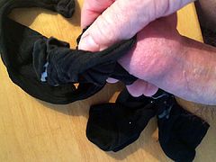 Blowing a load on my black dress socks