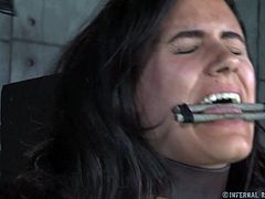 Busty white whore and her black freak have hard BDSM sex play