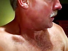 Old gay guy masturbating over an amateur
