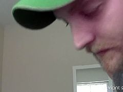It is a long day for these hot gay couple but a quick blowjob wouldn't hurt. Here his horny stud got naughty and starts revealing his dick and starts deepthroating it.